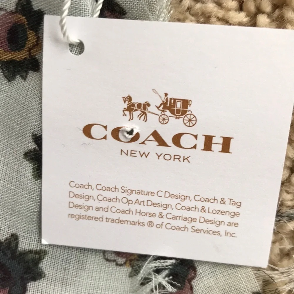 NWT! COACH dusty rose desert flower printed scarf
